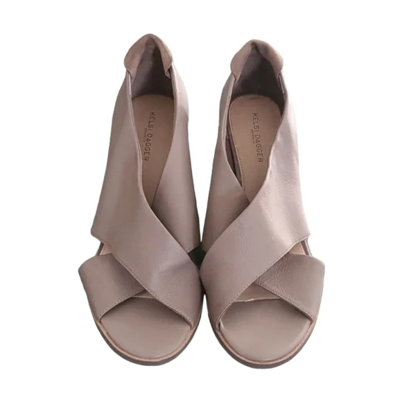 KELSI DAGGER BROOKLYN Kacey Portobello Sandals 11 Gray Criss Cross Heels ANTHRO - Picture 13 of 15